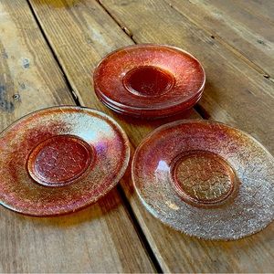 Vintage carnival glass dessert plates